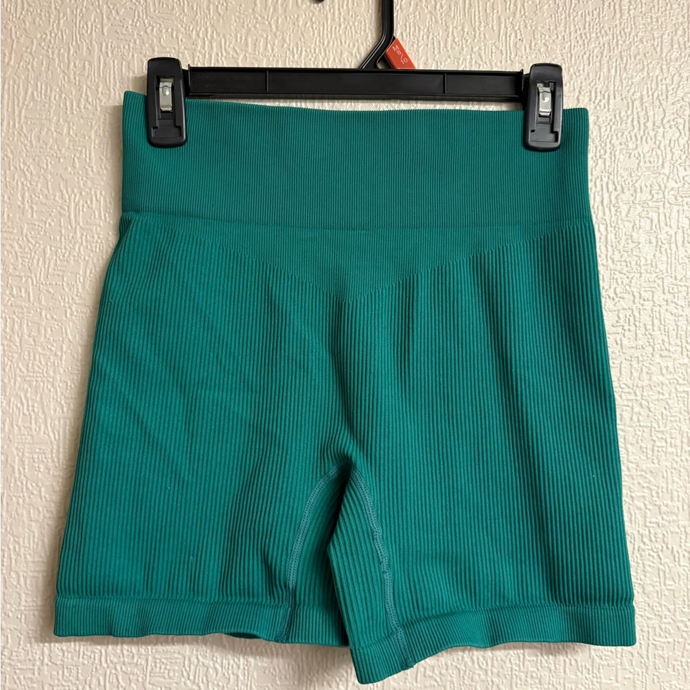 Teal Women's Ribbed Shorts